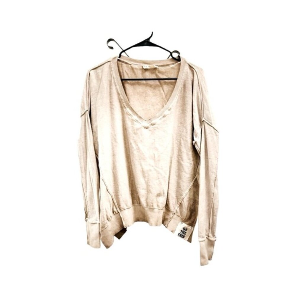 Free People Dolman Tan V-Neck Pulliver